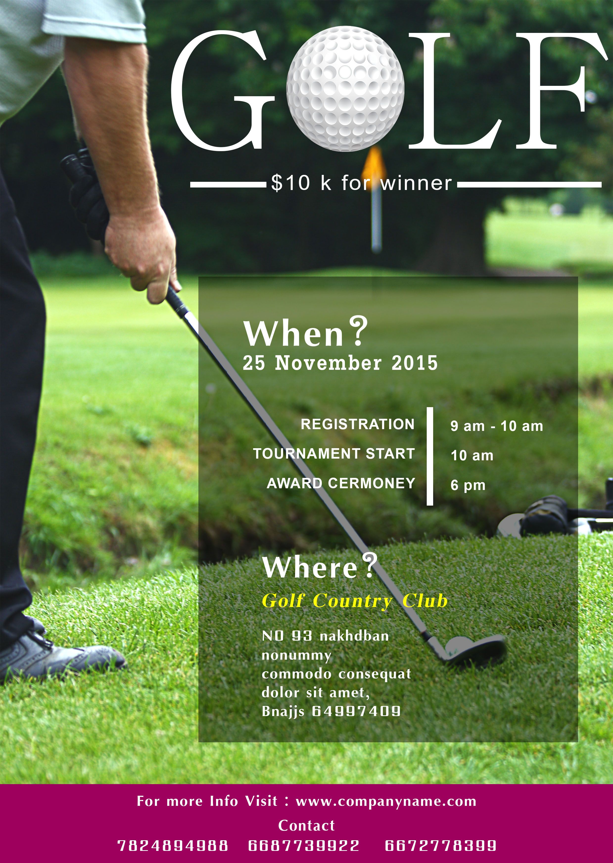 Golf Tournament Flyer Template Free 15 Free Golf Tournament Flyer Templates Fundraiser Charity Flyers Golf Invitation Free Golf Golf Tournament