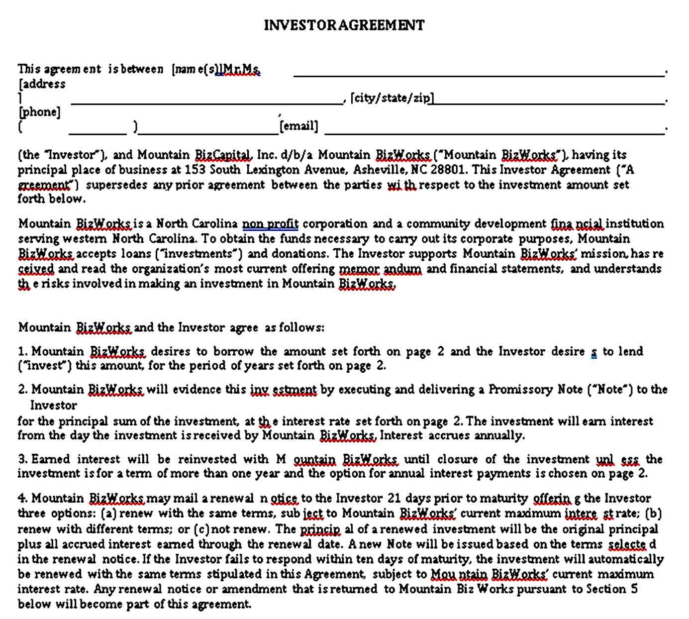 Sample Small Business Investment Agreement Templates In 2021 Business Investment Investing Business