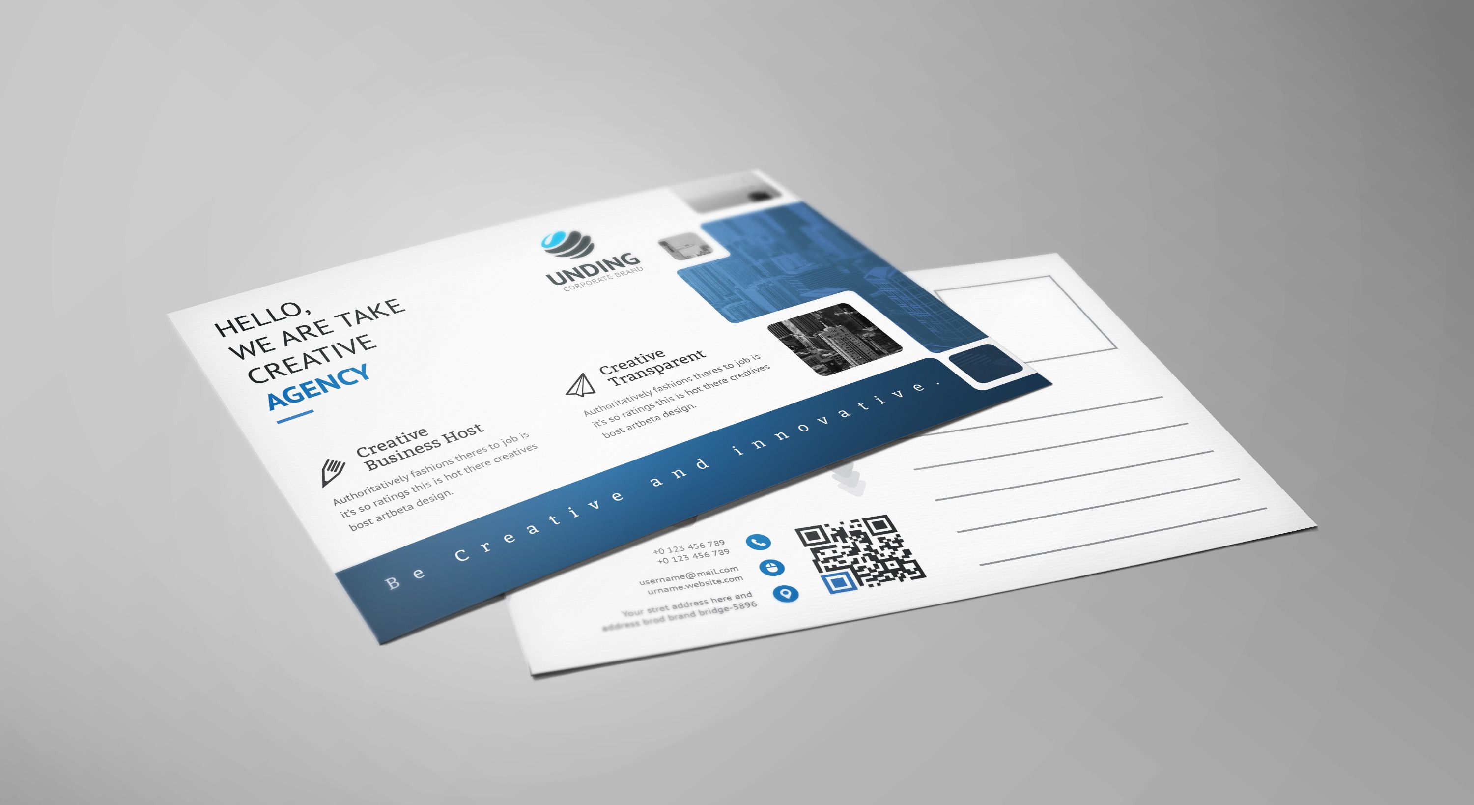 Ares Modern Elegant Postcard Template Postcard Template Business Card Design Creative Postcard Design