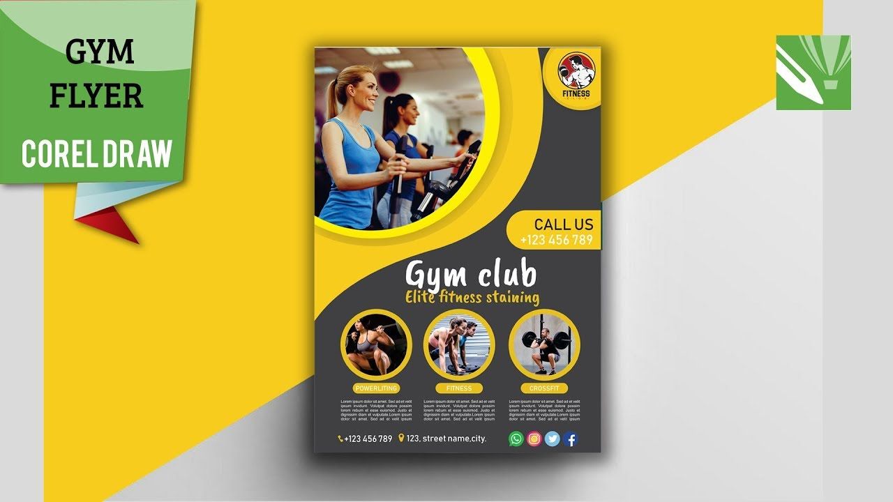 Coreldraw Tutorial The Appropriate Technique To Hang Gym Club Flyer Originate In Coreldraw In 2021 Learning Graphic Design Club Flyers Gym Club