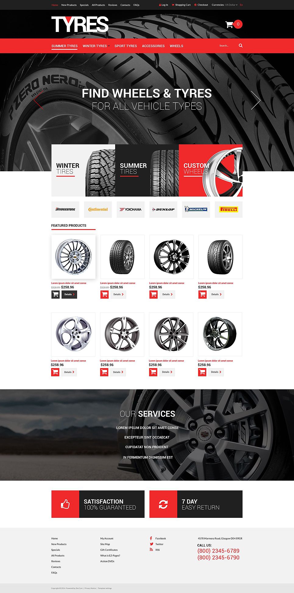 Online Tires Sales Zencart Template 52080 Templatemonster Web Template Design Web Banner Design Custom Website Design