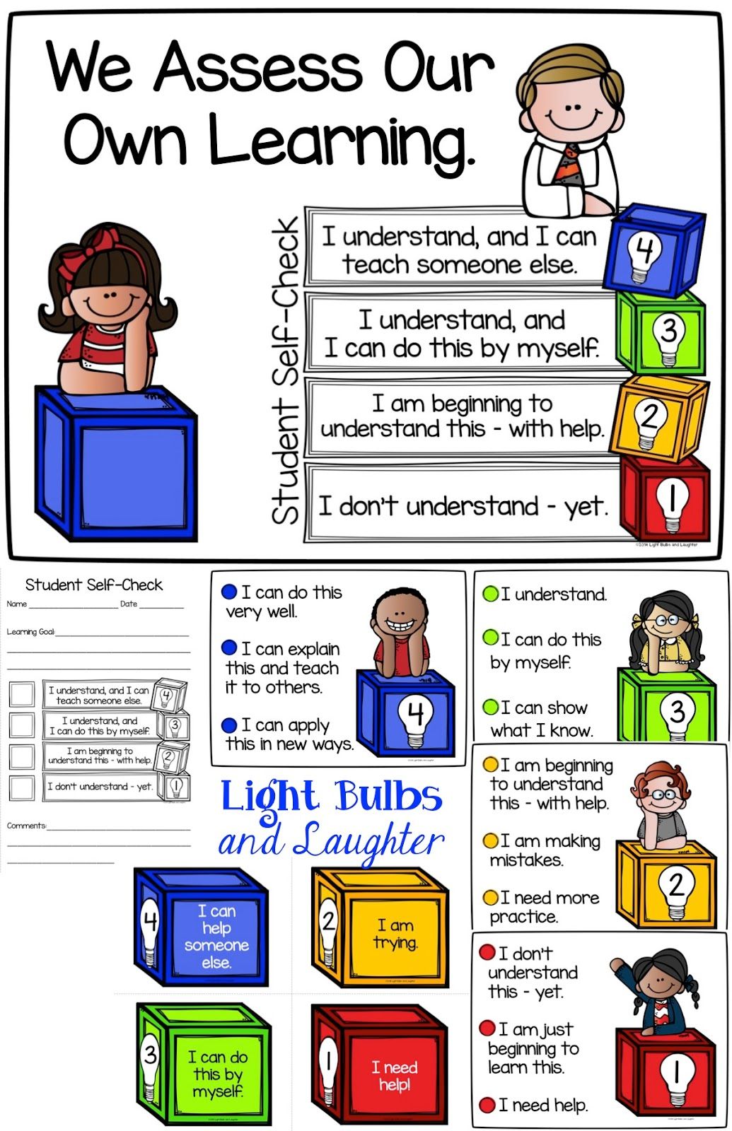 Metacognition Helping Students Assess Their Own Learning Light Bulbs And Laughter Student Self Assessment Classroom Assessment Metacognition