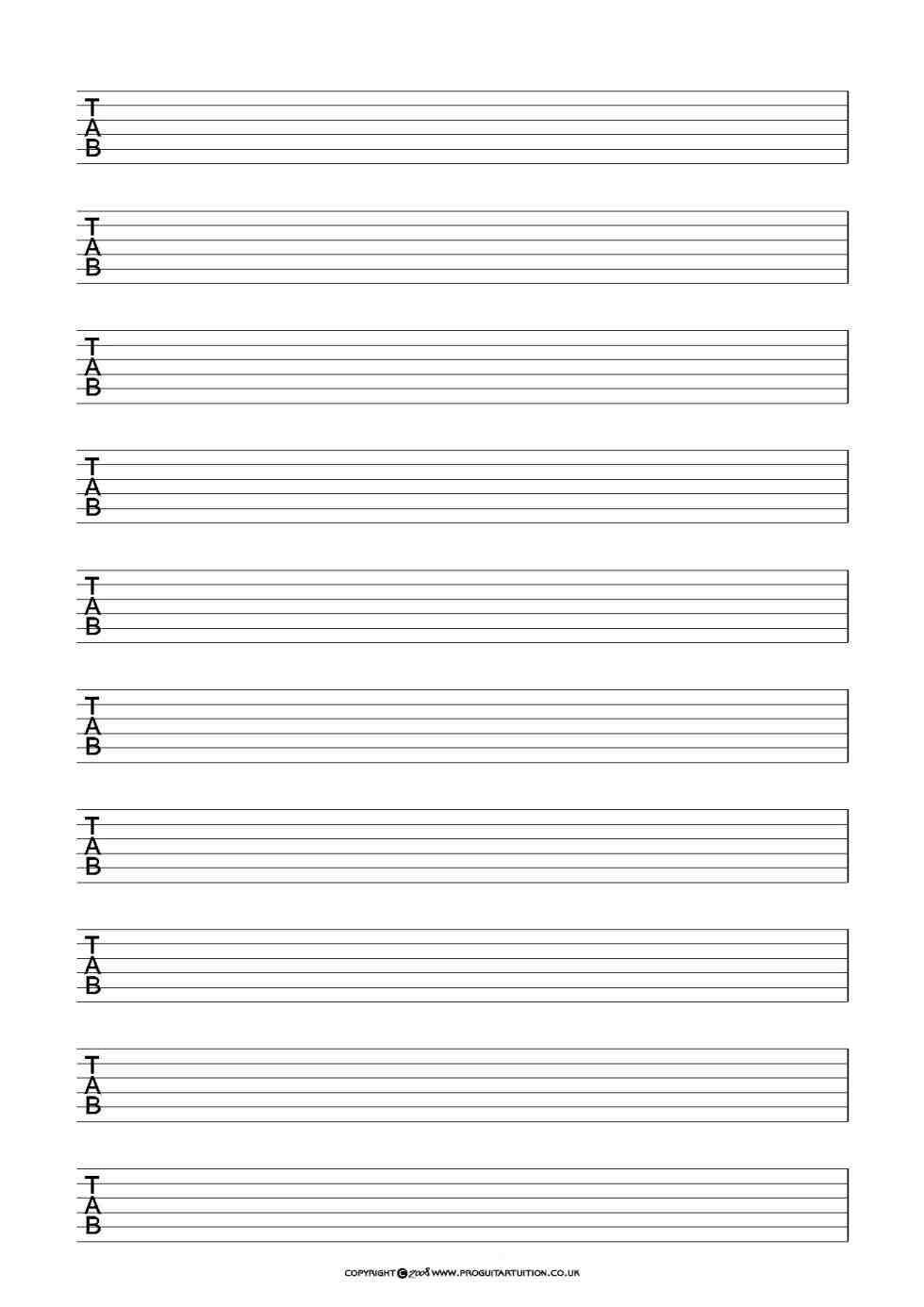 Blank Sheet Music Template Tablature Guitare Partition Musicale Gratuite