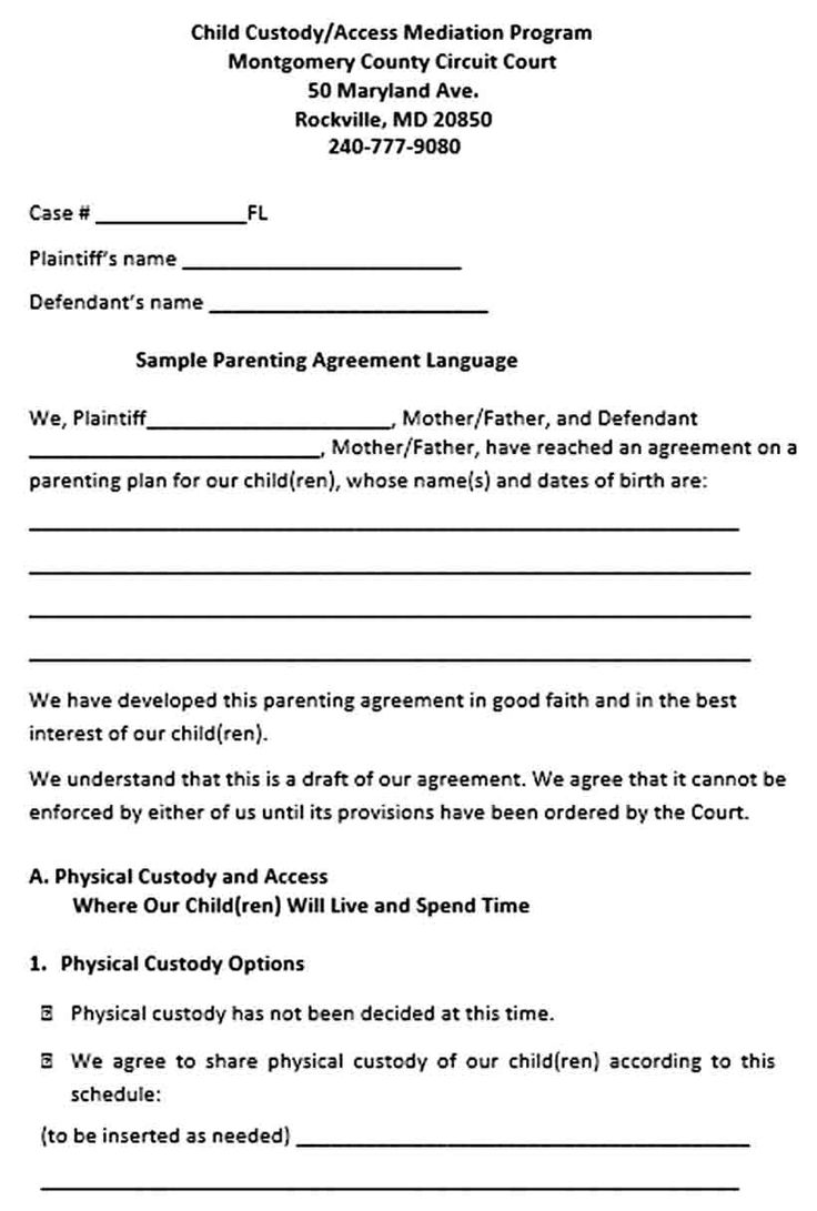 7-inspiration-sample-sole-custody-agreement