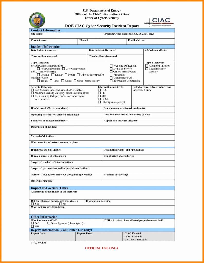 Nist Incident Response Plan Template Beautiful Surprising Accountable Plan Template Tinypetition Incident Report Cyber Security Security Report