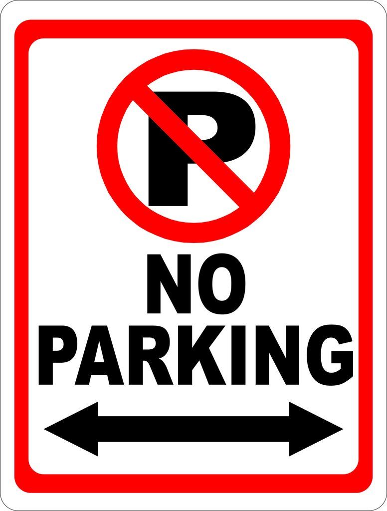 No Parking Sign With Symbol And Arrow Parking Signs Office Door Signs Signs
