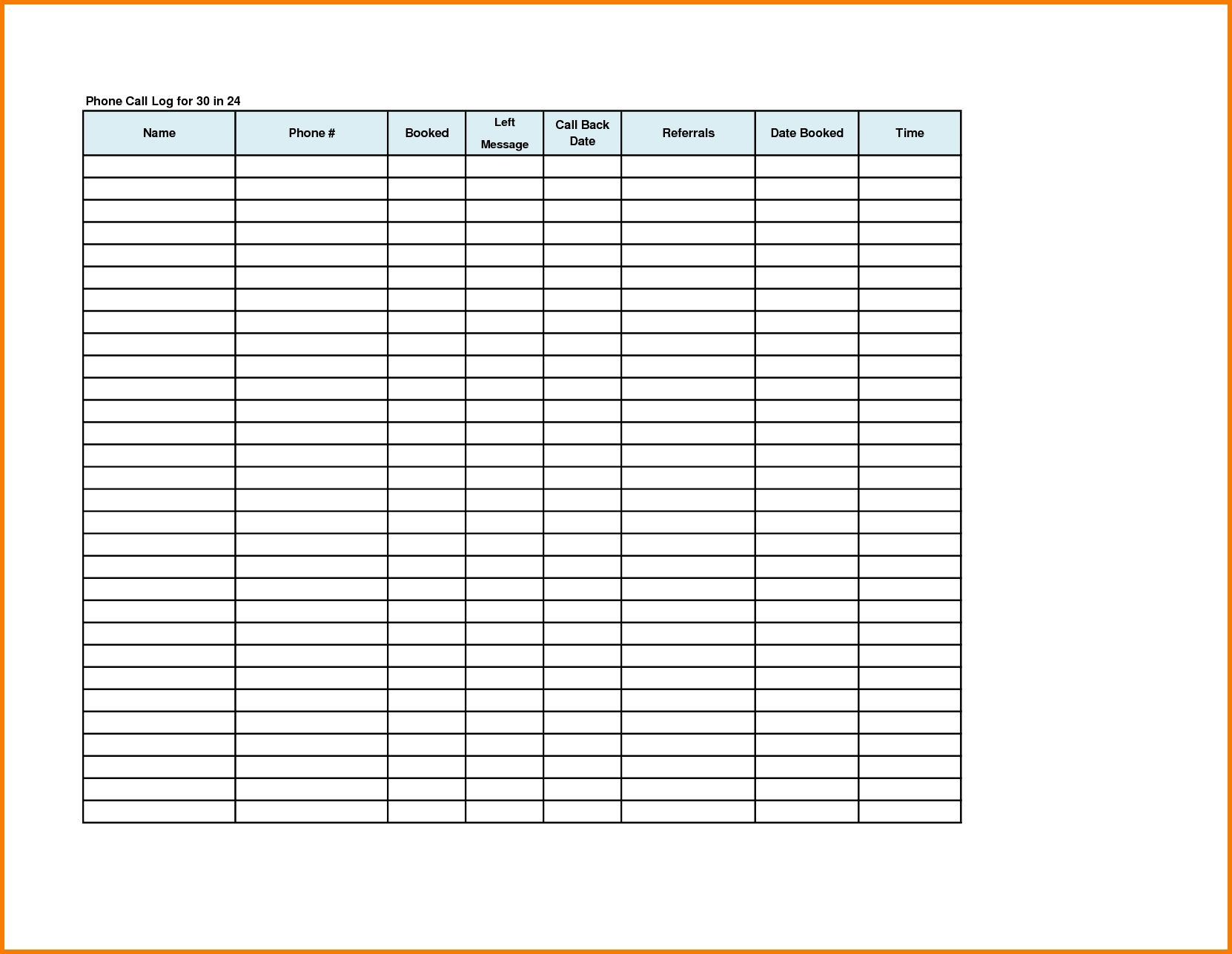 Call Log Template Once You Get Your Template Go Right Ahead And Place It To The Paper Plate Microsoft S Templates Let Business Mentor Call Backs Templates