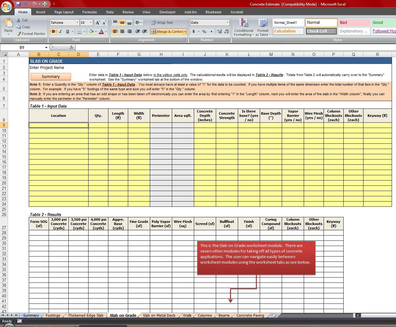 Construction Take Off Spreadsheets Spreadsheet Design Spreadsheet Template Spreadsheet