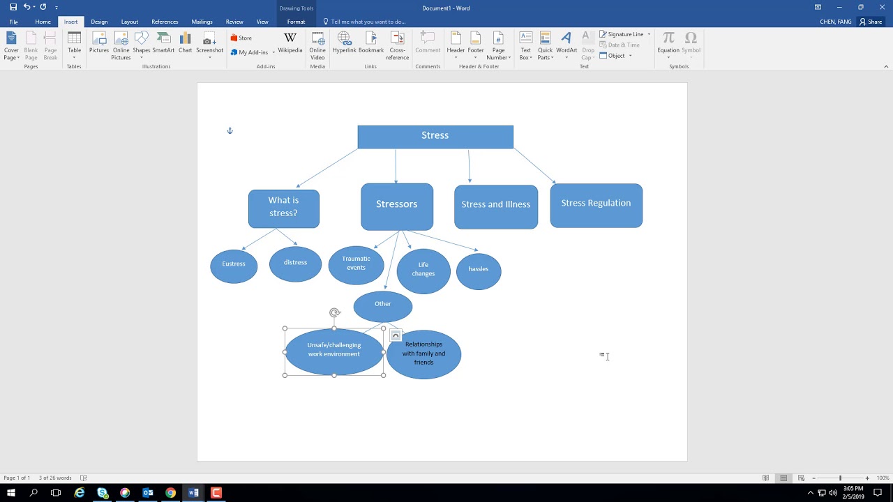 Create A Concept Map In Ms Word Youtube